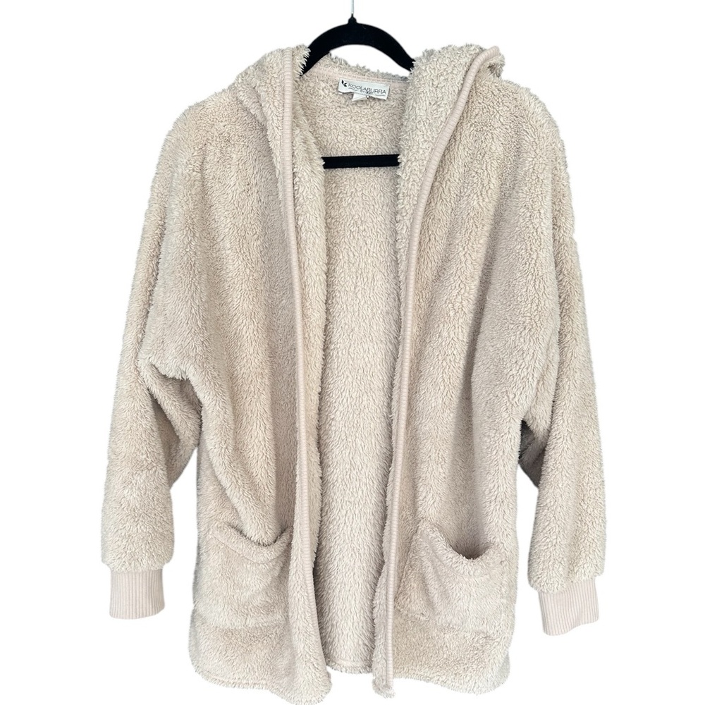 Koolaburra By Ugg Womens Open Front Cardigan Beige Sherpa Fleece Pockets…